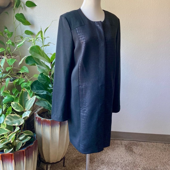 Laundry By Shelli Segal Black Polyester Rayon Long Blazer size 8 - Picture 4 of 16